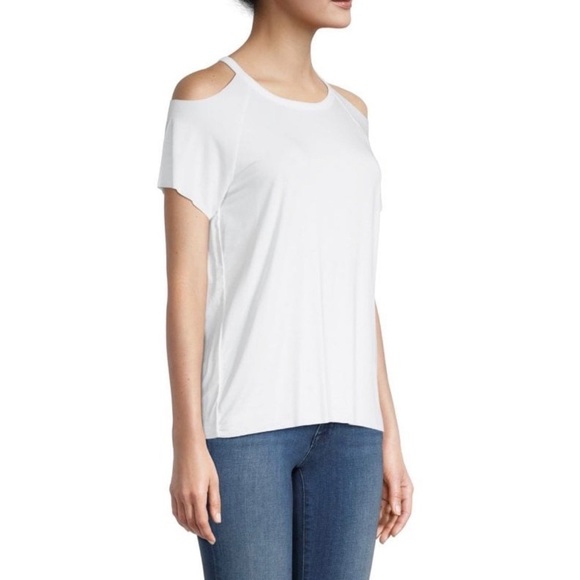 Lovestitch white cold shoulder t-shirt SM S small NEW NWT - Picture 3 of 4